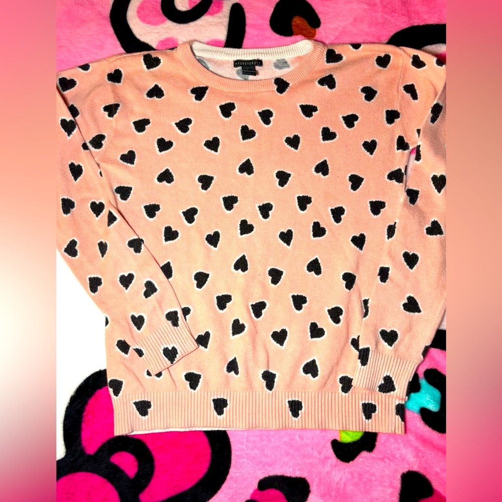 Vintage 2010 Forever 21 Pink Heart Sweater